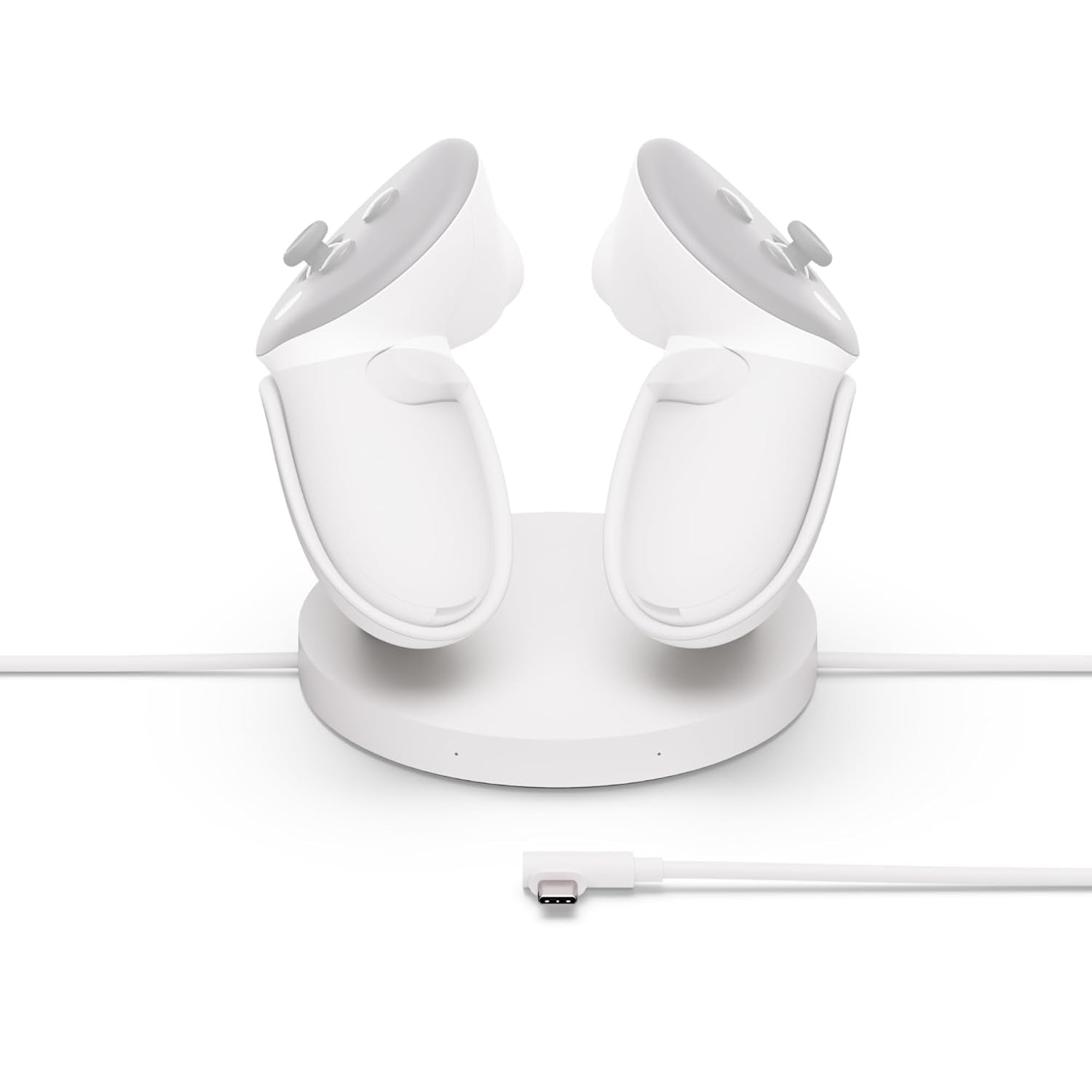 Quest Compact Charging Dock — Works with Quest 3/3S — Extended Headset Charging Cable — Wireless Charging for Touch plus Controllers